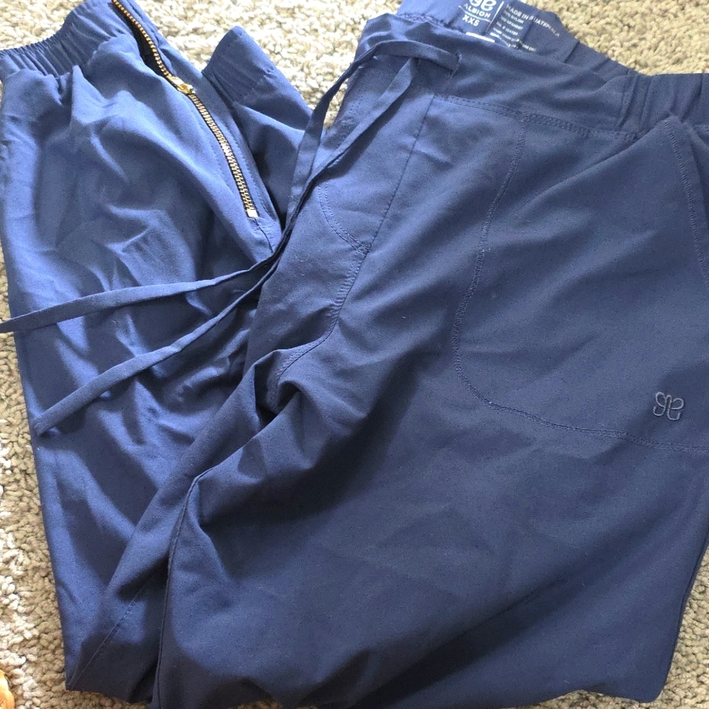 Albion Blue Sweatpants with Gold Zipper